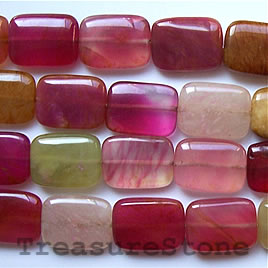 Bead, color jade, 13x18mm flat rectangle. 16-inch strand.