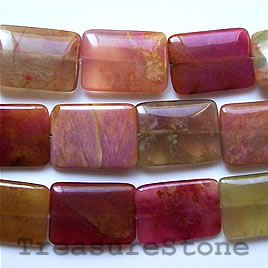Bead, color jade, 15x20mm flat rectangle. 16-inch strand.