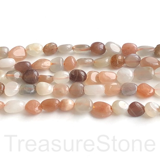 Bead, colour moonstone, 8x10mm nugget, 15.5inch