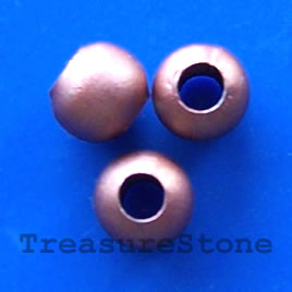 Bead, copper-colored, 6mm round, pkg of 100 pcs