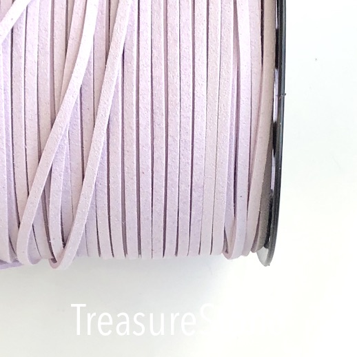 Cord, faux suede lace, kunzite pink, 3mm. Pkg of 4 meters.