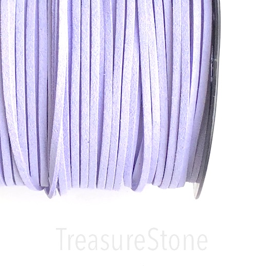 Cord, faux suede lace, light purple, 3mm. Pkg of 4 meters.