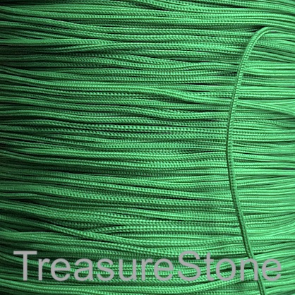 Cord, nylon, emerald green, 0.7mm, MALA making. Pkg of 24 feet