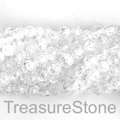Bead, cracked crystal quartz, 8mm round. 15.5", 46pcs
