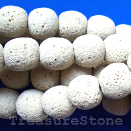 Bead, cream Lava (dyed), about 15mm. 15pcs.