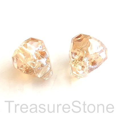 Bead, crystal, clear champagne, 13x16mm faceted skull. Each