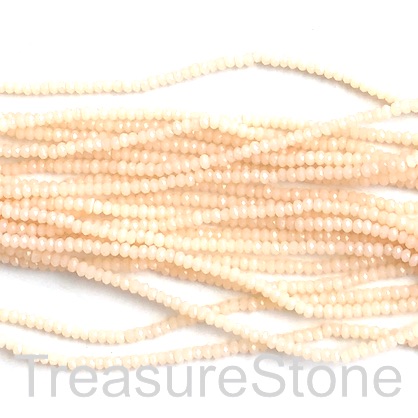 Bead, crystal, cream 2, 1.5x2mm faceted rondelle. 12.5"