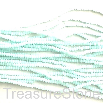 Bead, crystal, light amazonite, 2x3mm faceted rondelle. 17"
