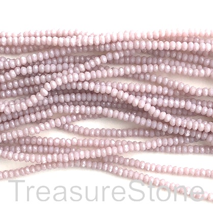 Bead, crystal, light purple, 1.5x2mm faceted rondelle. 12"