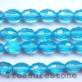 Bead, crystal, peridot, 8x11mm faceted oval, 13-inch