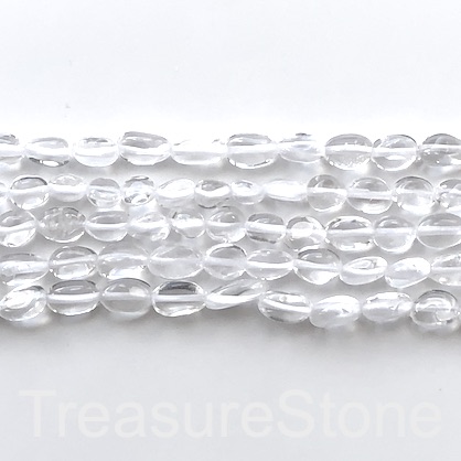 Bead, clear crystal quartz, 6x8mm nugget. 15"