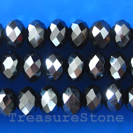 Bead, crystal, hematite, 4x6mm rondelle,16- inch, 90pcs