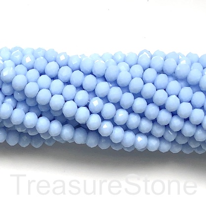Bead, crystal, light blue, 4x6mm rondelle, 17-inch, 95pcs