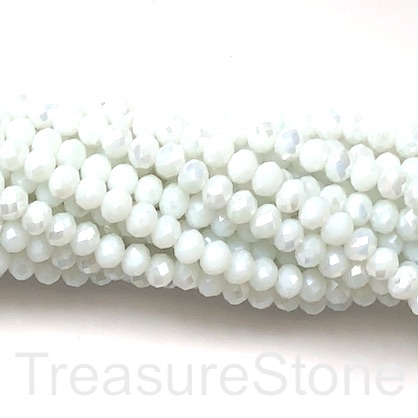 Bead, crystal, off white AB, 4x6mm rondelle, 17-inch, 95pcs