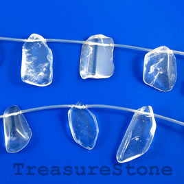 Bead/Pendant,clear crystal quartz, top-drilled, about 18x30mm.10