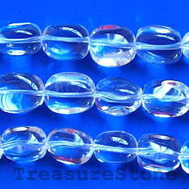 Bead, clear crystal quartz, 12x15 nugget. 15.5-inch strand.