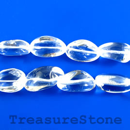 Bead, clear crystal quartz, about 18x25mm nugget. 16-inch