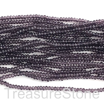 Bead, crystal,purple transparent,2.5x3mm faceted rondelle.15.5"