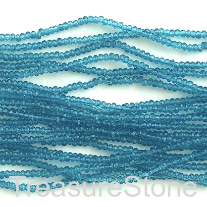 Bead, crystal, tilt blue clear, 1.5x2mm faceted rondelle. 12.5" - Click Image to Close