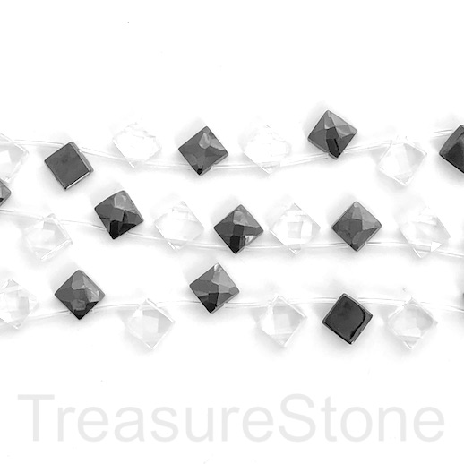 Bead,2hole spacers,Cubic Zirconia,clear, black,12mm diamond,13