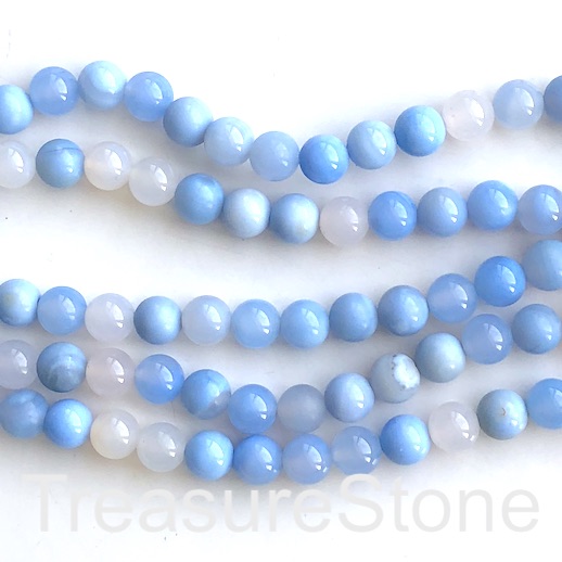 Bead, agate, dyed, baby blue, 8mm round, 15 inch, 45pcs