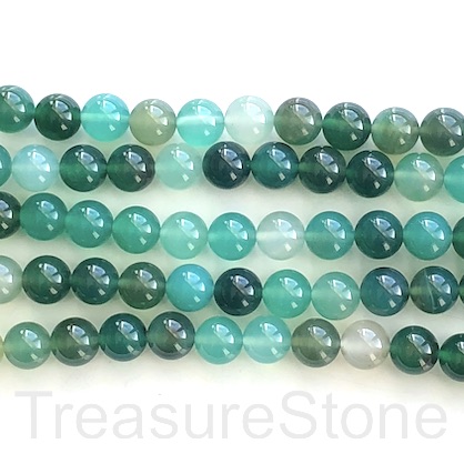 Bead, agate (dyed), green, 8mm round, grade A-. 15-inch, 49pcs - Click Image to Close
