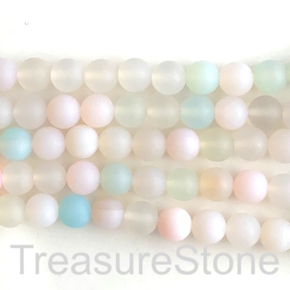 Bead, dyed agate, 8mm round matte. 15 inch, 46pcs.