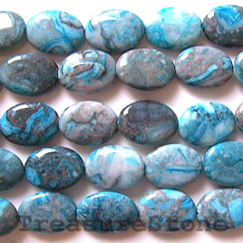 Bead, crazy lace agate (dyed), 13x18mm oval. 15.5 inch strand.