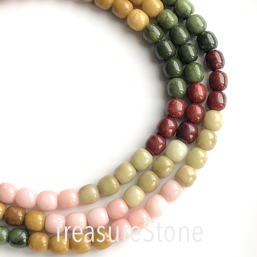 Bead, dyed jade, fall 2022 2, 10mm drum. 15-inch/ 38pcs
