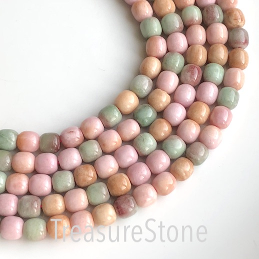 Bead, dyed jade, fall 2022, 10mm drum. 15-inch/ 38pcs