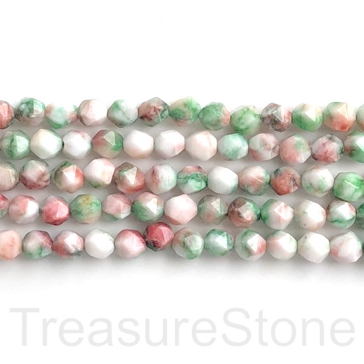 Bead, dyed jade, 7x8mm, faceted nugget, star cut. 14". 46pcs