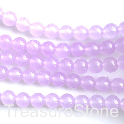Bead,jade,dyed,light lavender purple,transparent,8mm,round.15"
