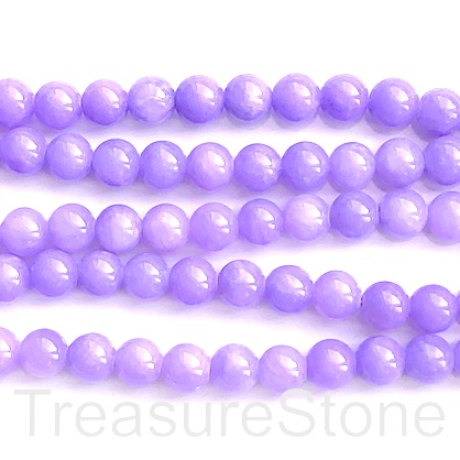 Bead, jade (dyed), light violet, purple, 8mm, round. 15", 48 pcs