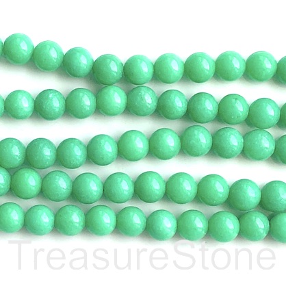 Bead, jade (dyed), spring green, 8mm, round. 15", 48 pcs - Click Image to Close