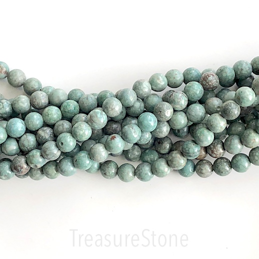 Bead, medical stone, maifanite,tilt blue,dyed,8mm round.15",47pc - Click Image to Close