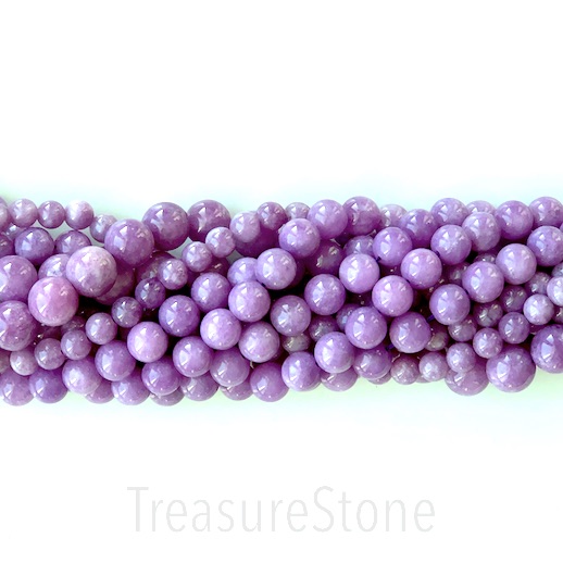 Bead, dyed quartz, purple, 10mm round. 15.5-inch, 39pcs