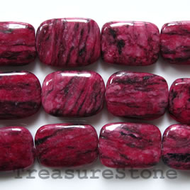 Bead, jasper (dyed), 18x25mm rectangle. 16 inch strand - Click Image to Close