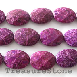 Bead,medical stone,maifanite,purple,dyed,18x25mm faceted oval.16