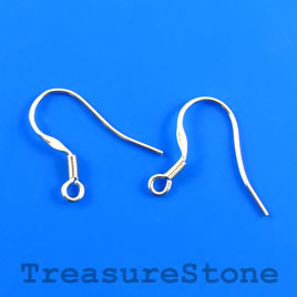 Earwire, stainless steel, with coil, pkg of 8 pairs.