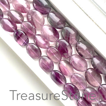 Bead, fluorite, 13x18mm oval. 16 inches strand.