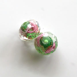 Bead, glass, faceted, 8x12mm rondelle. Pkg of 7.