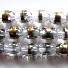 Bead, glass, clear, 6x8mm oval. Sold per -16.5inch strand.