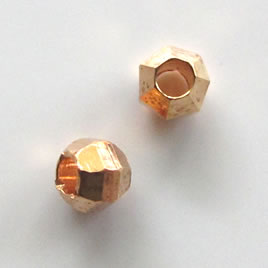 Bead, gold-plated brass, 4mm faceted round, pkg of 20 pcs