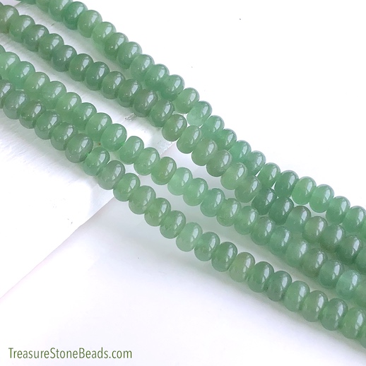 Bead, green aventurine, 5x8mm rondelle. 15-inch, 70pcs - Click Image to Close