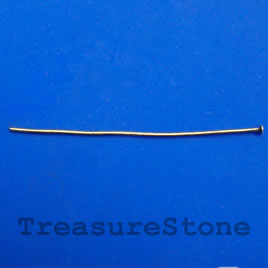 Headpin, brass-finished, 1-1/2 inch. Pkg of 40.
