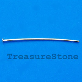 Headpin, brass, gold coloured, 1-1/2", 0.7mm thick,21 gauge. 50.