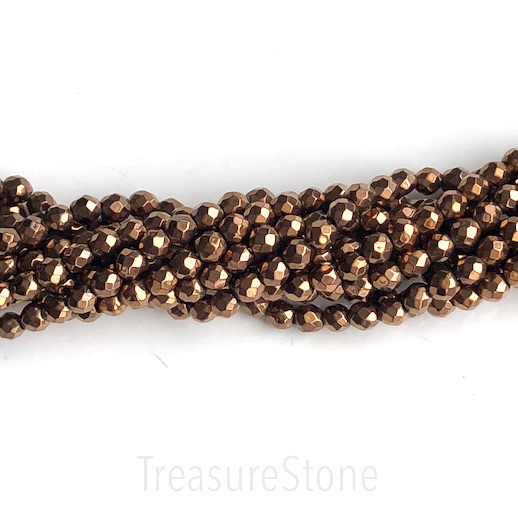 Bead, hematite, 4mm faceted round, copper2. 15.5-inch, 95pcs