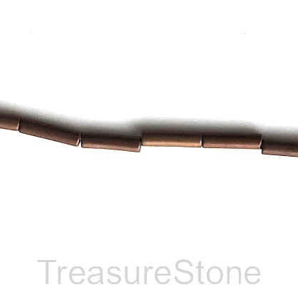 Bead, hematite (manmade), copper, 2x8mm tube. 16-inch, 49pcs