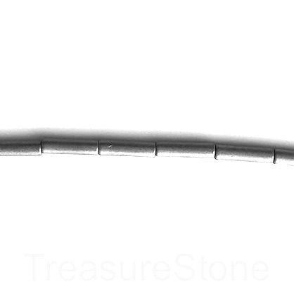 Bead, hematite (manmade), silver, 2x8mm tube. 16-inch, 49pcs