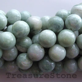 Bead, jadeite, 12mm round, B grade. 15.5-inch strand.